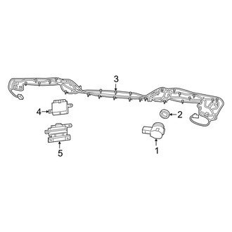 Jeep OE - Rear Bumper - Electrical Components (3-Piece Bumper, Molded Plastic)
