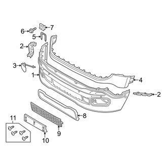 Jeep OE - Front Bumper & Grille - Bumper & Components (With Tow Hooks, Bumper Cover & Trim)