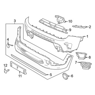Jeep OE - Front Bumper & Grille - Bumper & Components (W/O Tow Hooks, Bumper Cover & Trim)