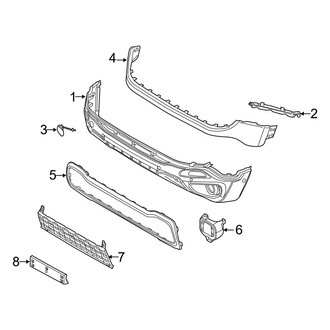 Jeep OE - Front Bumper & Grille - Bumper & Components (With Tow Hooks, Bumper Cover & Trim)