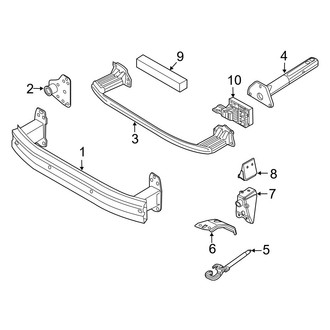Jeep OE - Front Bumper & Grille - Bumper & Components (With Tow Hooks, Bumper Support & Tow Hook)