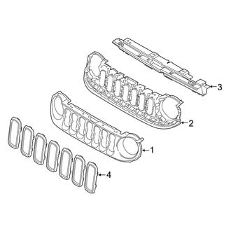 Jeep OE - Front Bumper & Grille - Grille & Components (W/O Tow Hooks)