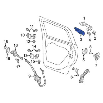Jeep OE - Rear Left Exterior Door Handle Base