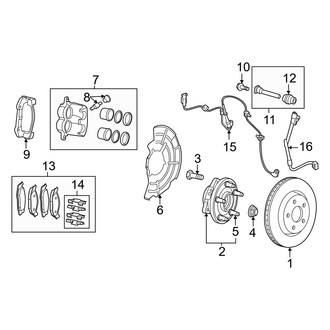 Jeep OE - Front Suspension - Brake Components (4WD)