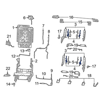 Jeep OE - Center Left Outer Seat Back Recliner Adjustment Mechanism Cover