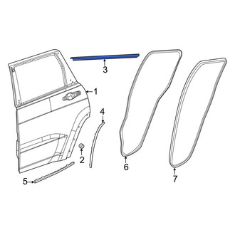 Jeep OE - Rear Left Outer Door Window Belt Weatherstrip