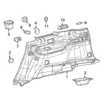 Jeep OE - Quarter Panel - Interior Trim (Right Side, Lower Components)