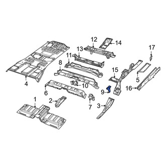 Jeep OE - Rear Center Left Floor Pan Crossmember Bracket