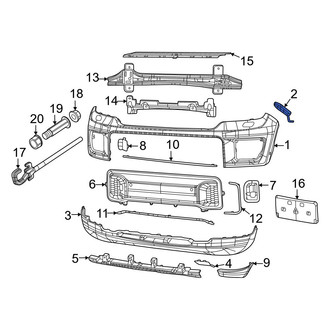 Jeep OE - Front Left Bumper Cover Bracket