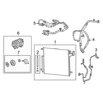 Jeep OE - Air Conditioner & Heater - Condenser, Compressor & Lines (5.7L)