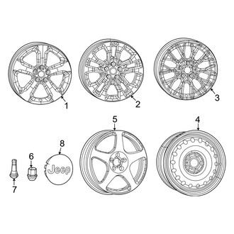 Jeep OE - Wheels (20" Wheel), (4xe / Altitude / Limited / Overland / Overland 4xe / Summit / Summit 4xe)