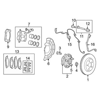 Jeep OE - Front Suspension - Brake Components (4WD)