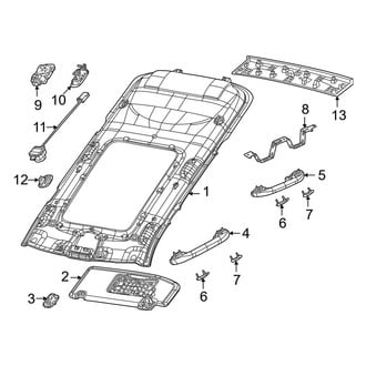 Jeep OE - Roof - Interior Trim (W/O Sunroof), (Altitude / Laredo / Limited / Trailhawk / Trailhawk 4xe)