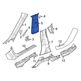 Jeep OE - Left Upper Door Pillar Post Trim Set