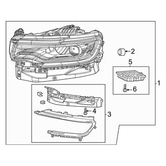 Jeep OE - Front Lamps - Headlamp Components (Single Projector), (Base / Carbide / Series II / Series III)