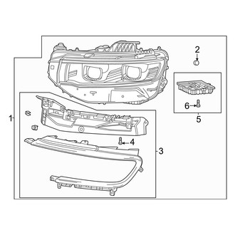Jeep OE - Front Lamps - Headlamp Components (Dual Projector), (Obsidian / Series I / Series II / Series III)