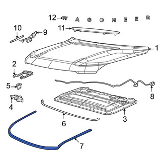 Jeep OE - Front Rearward Hood Seal