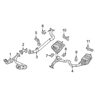 Jeep OE - Exhaust System - Exhaust Components (Base / Obsidian / Series II / Series III / Series III Obsidian 6.4L)