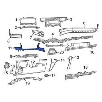 Jeep OE - Left Upper Instrument Panel Trim Panel