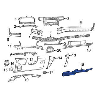 Jeep OE - Left Inner Instrument Panel Trim Panel