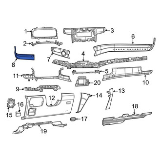 Jeep OE - Left Outer Instrument Panel Molding