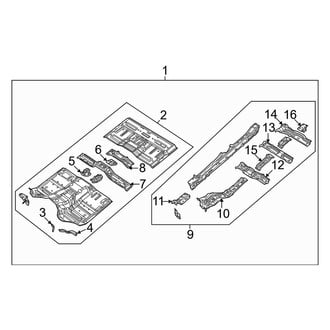 Jeep OE - Pillars, Rocker & Floor - Floor & Rails