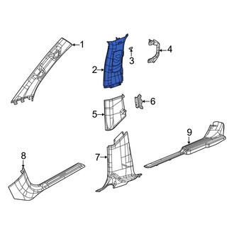 Jeep OE - Left Upper Door Pillar Post Trim Set