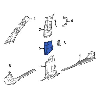Jeep OE - Left Upper Door Pillar Post Trim Set