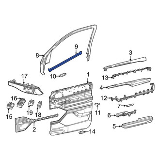 Jeep OE - Front Left Inner Door Window Belt Weatherstrip