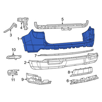 Jeep OE - Rear Upper Bumper Cover