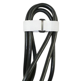 JT&T® - White Hook and Loop Strip-Tie Fastener with Buckle with Buckle