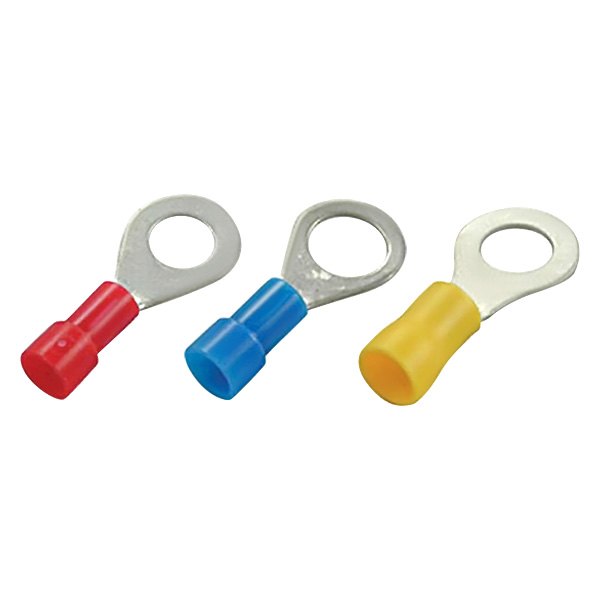 JT&T® - 1/4" 8 Gauge Vinyl Insulated Red Heavy Duty Ring Terminals
