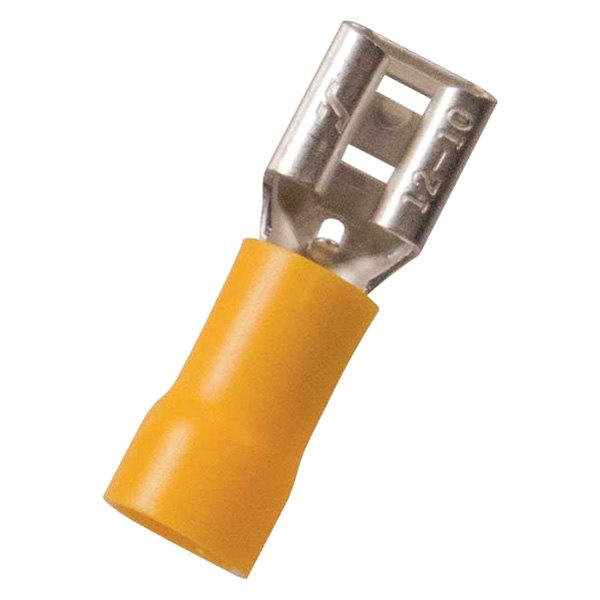JT&T® - 0.375" 12/10 Gauge Vinyl Insulated Yellow Female Quick Disconnect Connectors