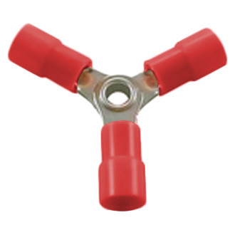 JT&T® - 22/18 Gauge Vinyl Insulated Red 3-Way Butt Connectors