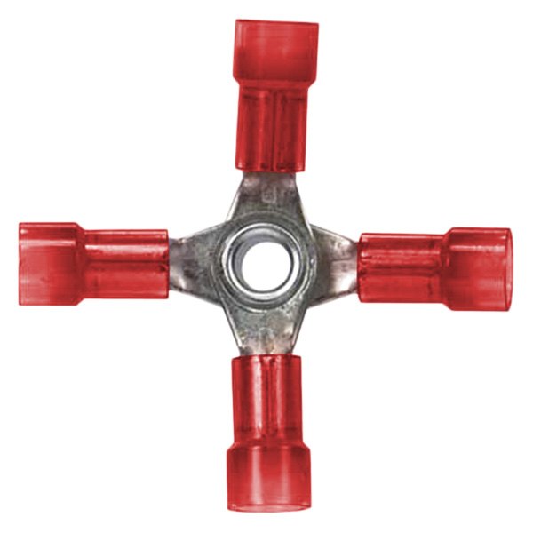 JT&T® - 22/18 Gauge Nylon Insulated Red 4-Way Butt Connectors