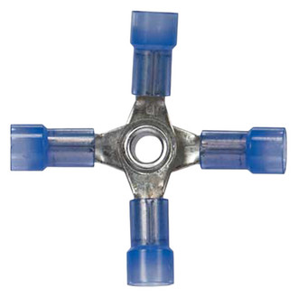 JT&T® - 16/14 Gauge Nylon Insulated Blue 4-Way Butt Connectors