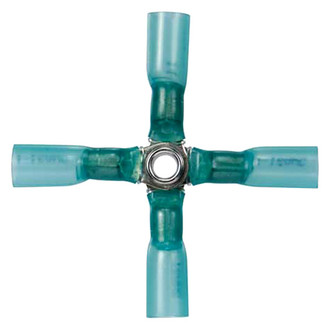 JT&T® - CS 16/14 Gauge Heat Shrink Blue 4-Way Butt Connectors
