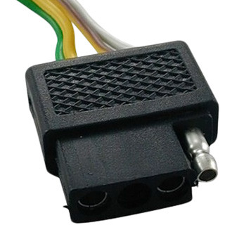 JT&T® - 4-Way Flat Molded FM Trailer Connector with Polarized Plugs