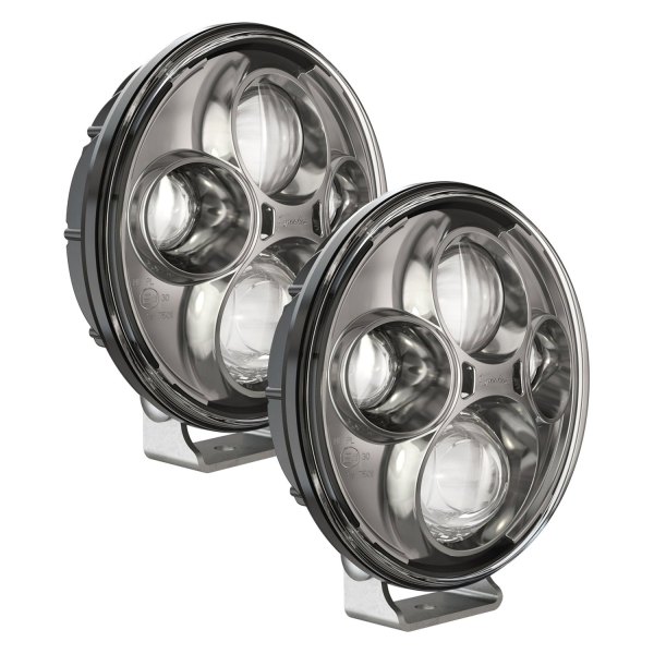 J.W. Speaker® - TS4000 Series Auxiliary 7" 2x57.6W Round Chrome Housing Driving Beam LED Lights