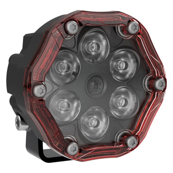 J.W. Speaker® - Trail 6 Series Flash 3.7" Round Flood and Spot Beam Red LED Lights