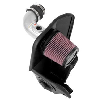 K&N® - 69 Series Typhoon Aluminum Silver Cold Air Intake System with Red Filter