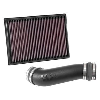 K&N® - 57 Series FIPK Generation II High-Density Polyethylene Black Cold Air Intake System with Red Filter and Intake Pipe