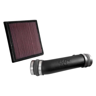 K&N® - 57 Series FIPK Generation II High-Density Polyethylene Black Cold Air Intake System with Red Filter and Intake Pipe