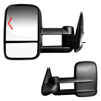 K Source® - Driver and Passenger Side Manual Towing Mirrors (Heated, Foldaway)