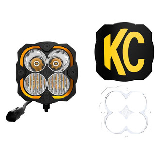 KC HiLiTES® - Flex Era™ 4 Series 5" 80W Square Combo Beam LED Light with Amber Backlight