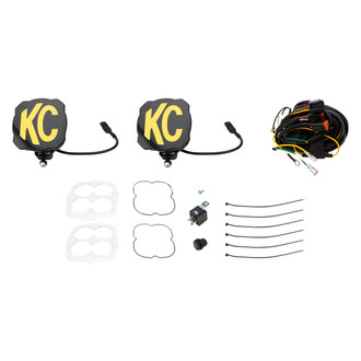 KC HiLiTES® - Flex Era™ 4 Series 5" 80W Square Combo Beam LED Lights with Amber Backlight
