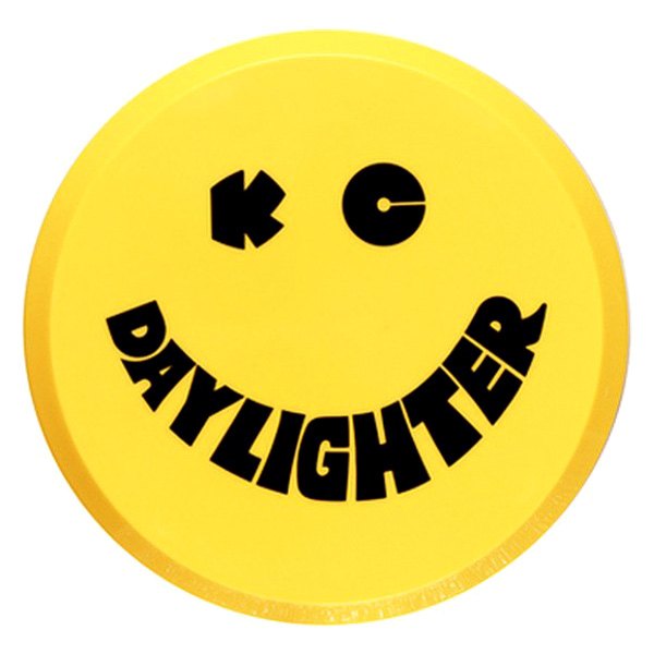 KC HiLiTES® - 6" Round Yellow Plastic Light Cover with Black Smiley Face KC Daylighter Logo for Daylighter, Slimlite, Pro-Sport, HIDs Series