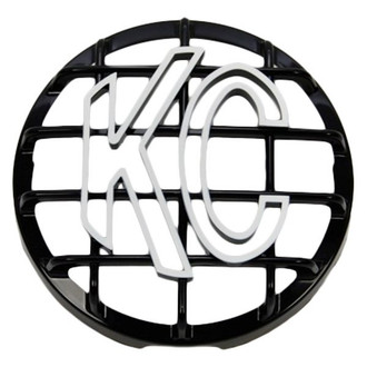 KC HiLiTES® - 6" Round Black ABS Light Grille with White KC Logo for Daylighter, Slimlite
