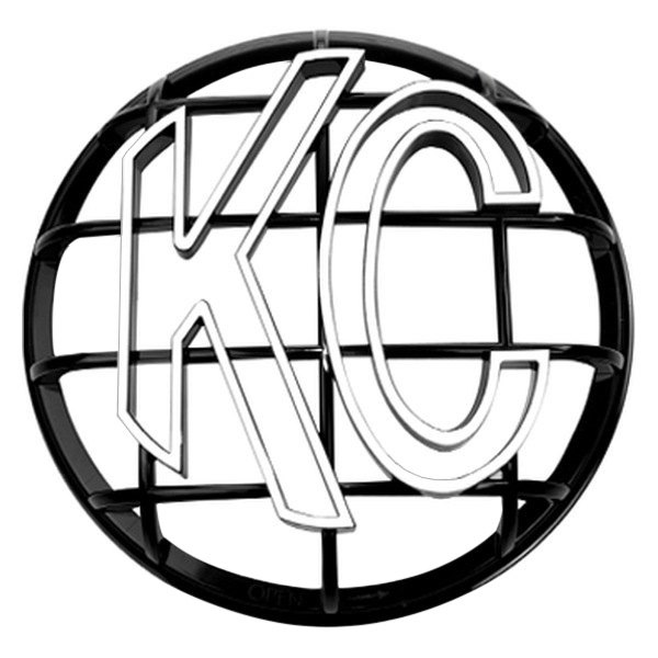 KC HiLiTES® - 6" Round Black ABS Light Grille with White KC Logo for Apollo™