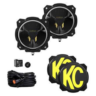 KC HiLiTES® - Gravity™ Titan Series 6" 2x39W Round Driving Beam White/Amber LED Light Kit